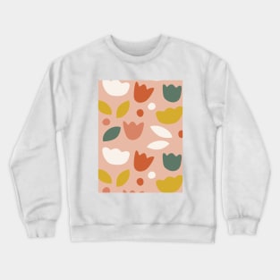 Blush Tulips Pattern Crewneck Sweatshirt